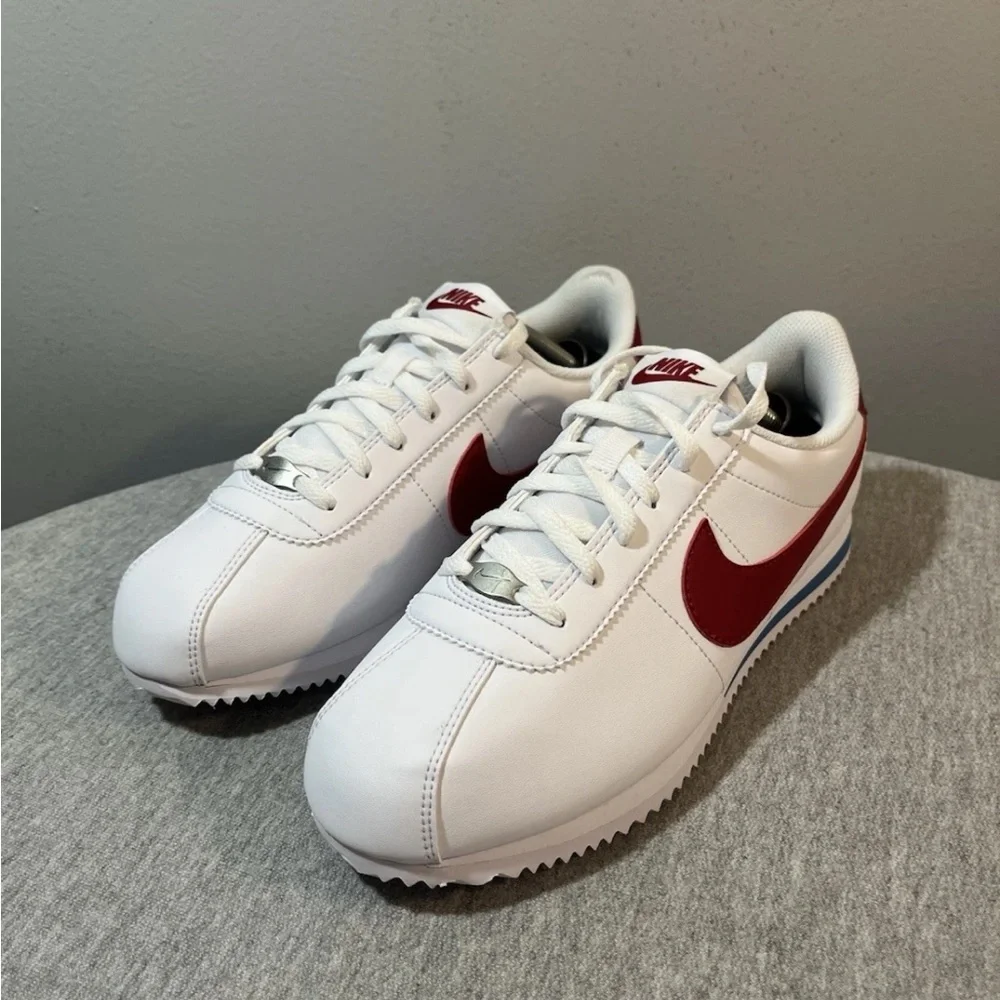 Nike Cortez GS White Red Blue Sneaker Size 7Y/Women 8.5 DM0950-115​ - Picture 9 of 11